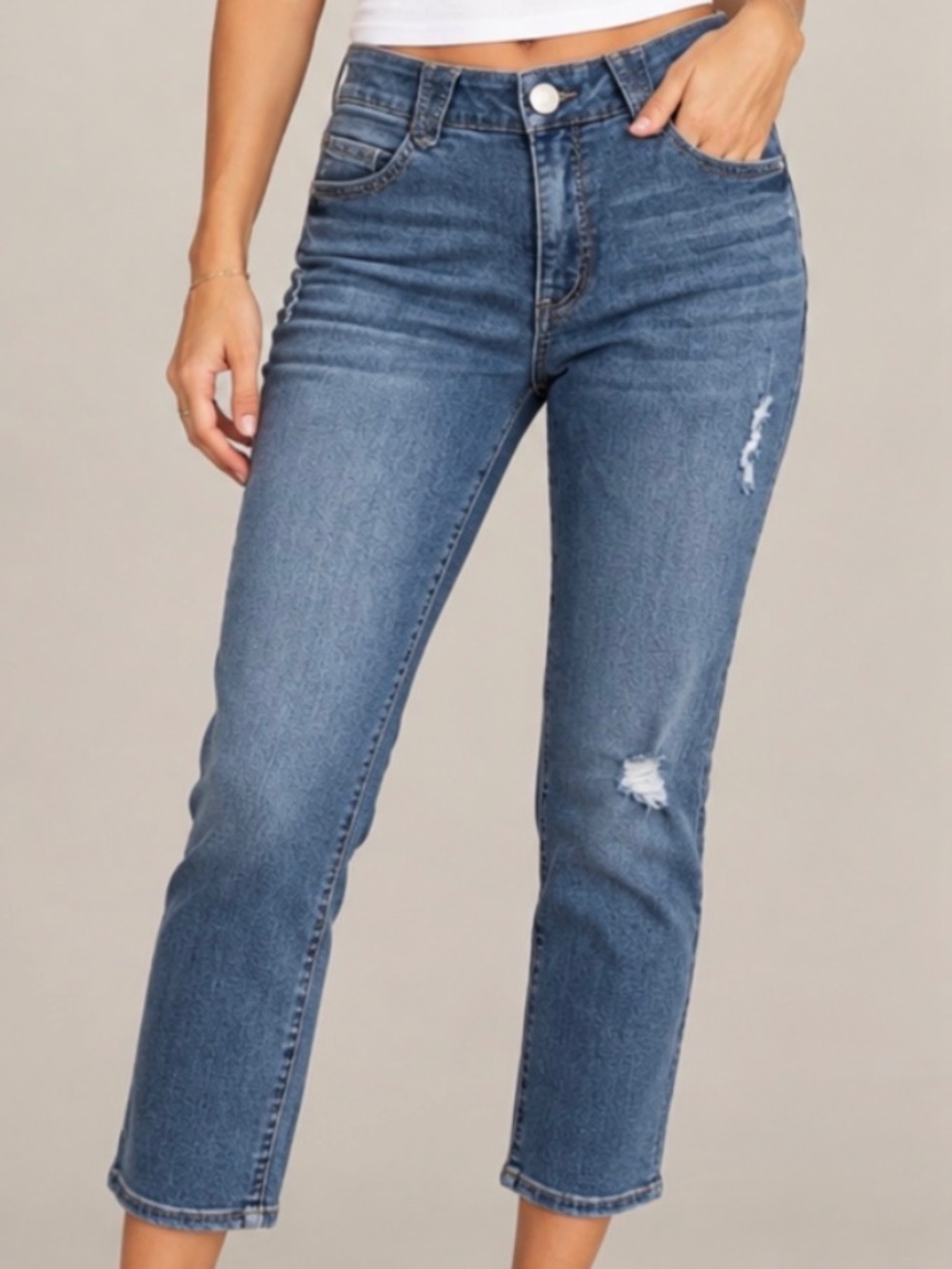 Democracy Ab-Solution Cropped Distressed Jeans Size 4P